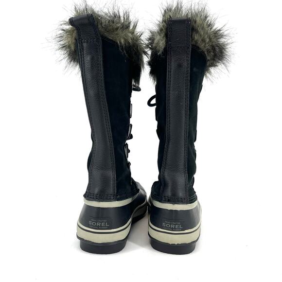 Sorel Women's 11 Black Joan Arctic Suede Waterproof Fur Trim Winter Snow Boots - Picture 5 of 9